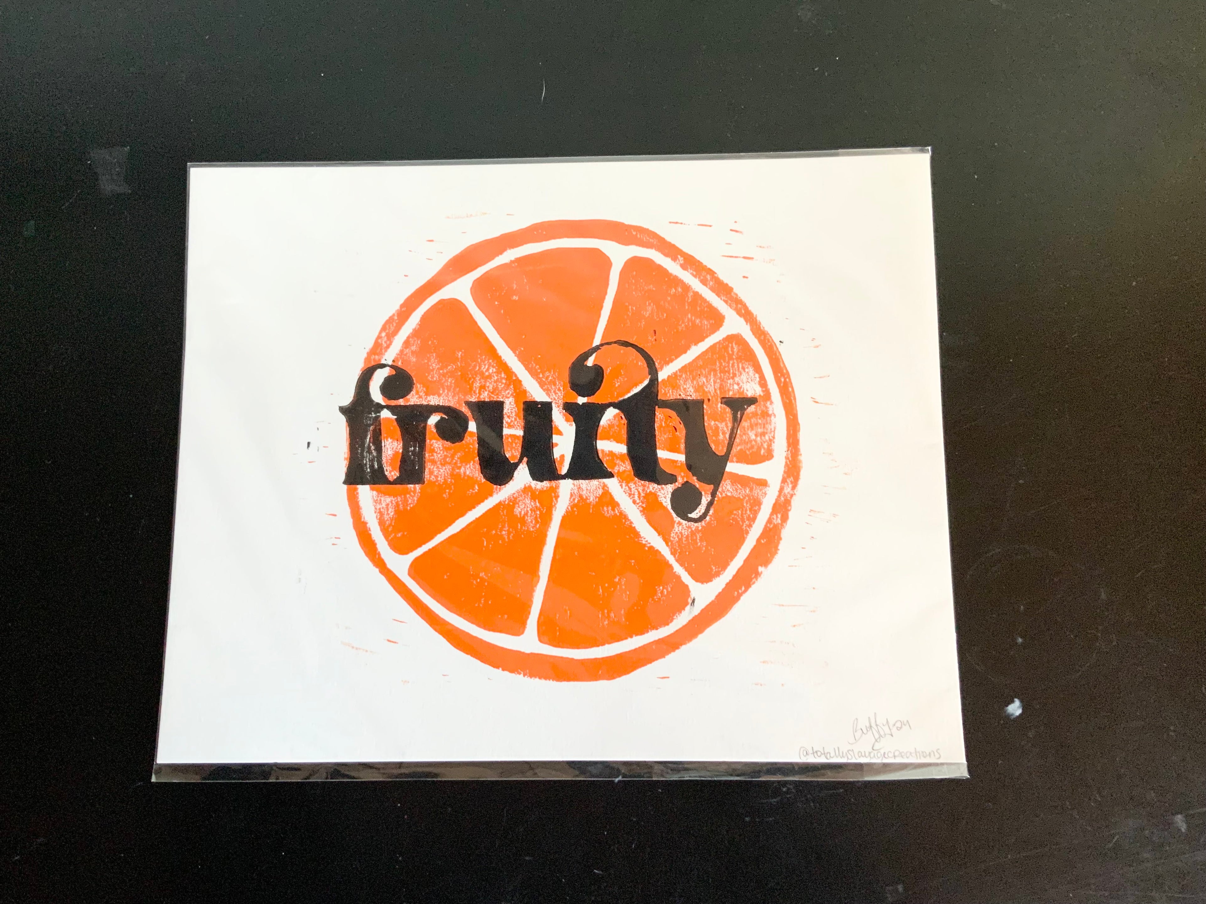 Fruity Linocut Print