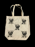Cow Print Butterfly Linocut Tote Bag