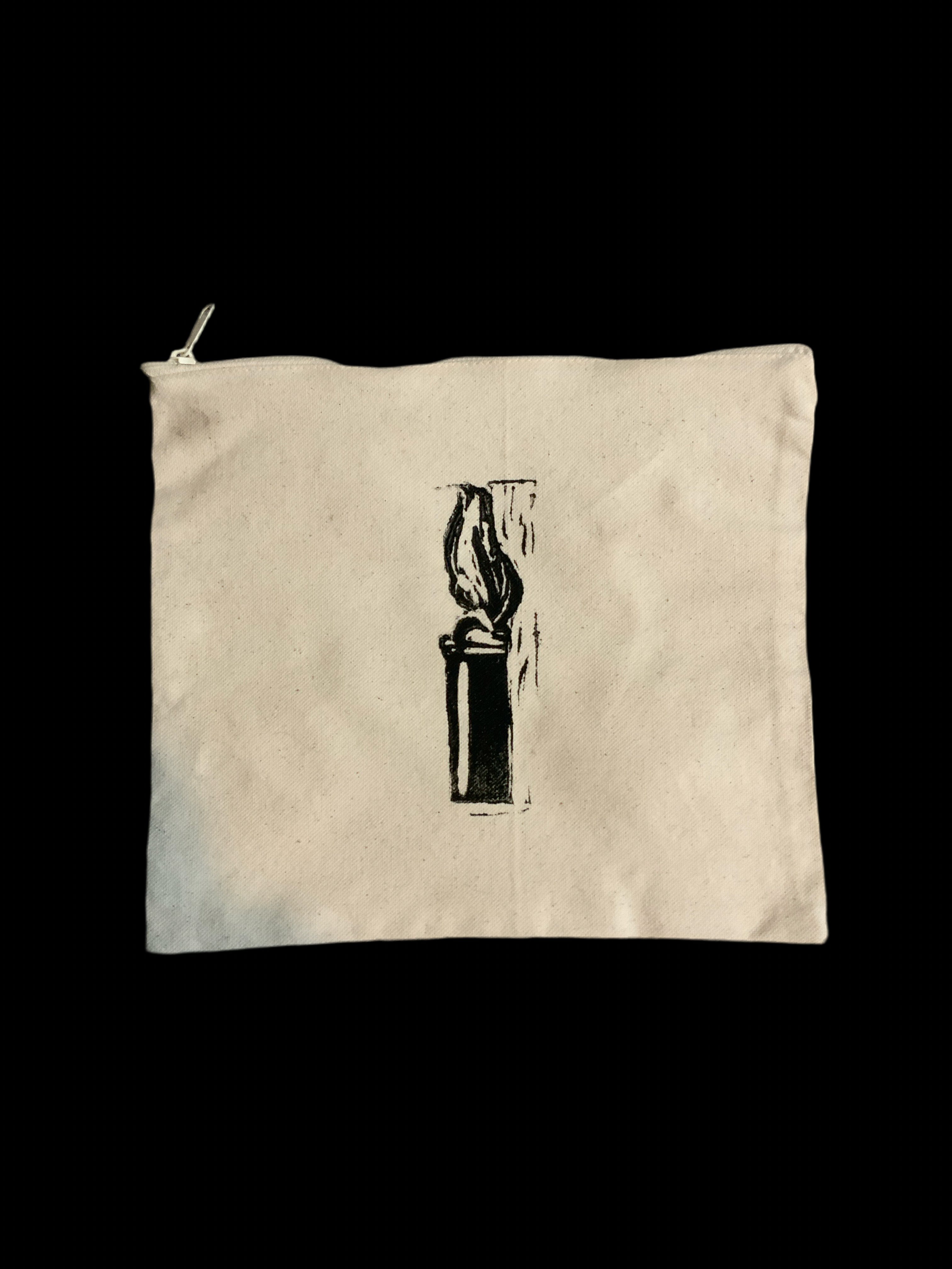 Flames Linocut Zipper Pouch
