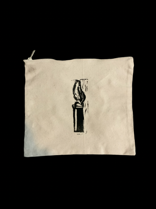 Flames Linocut Zipper Pouch