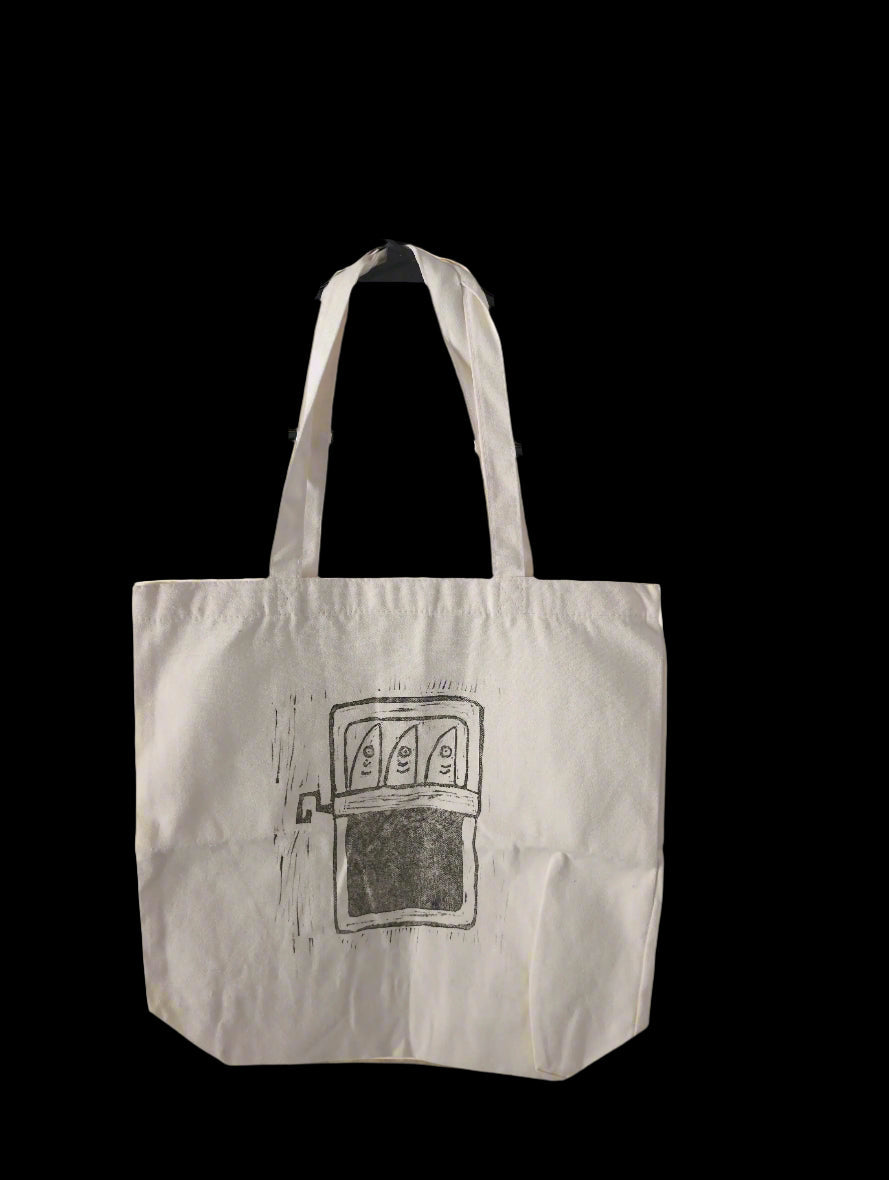 Sardine Linocut Tote Bag